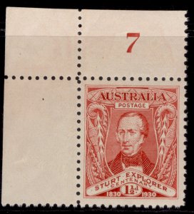 AUSTRALIA GV SG117, 1½d scarlet, NH MINT. CONTROL PLATE 7