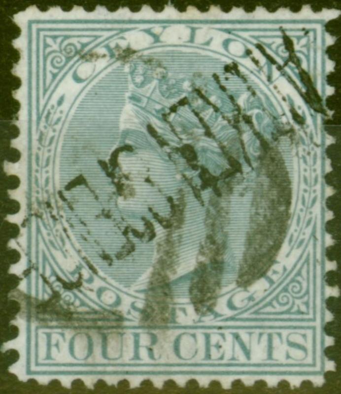 Ceylon 1872 4c Grey SG134 P.14 x 12.5 Fine Used with Aitken Spence Overprint