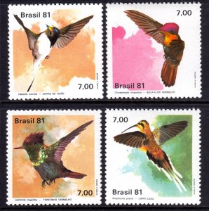 Brazil 1981 Hummingbirds Complete Mint MNH Set SC 1739-1742