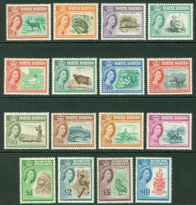 SG 391-406 North Borneo 1961. 1c-$10 set of 16. Lightly mounted mint CAT £180