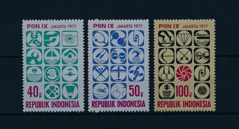 [60836] Indonesia 1977 Sports Tennis Football Fencing Archery Badminton MNH