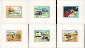 Liberia #663-668, Complete Set(6), Proof Sheetlets, 1974, UPU, Never Hinged
