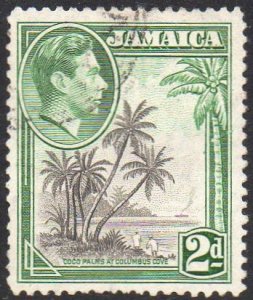 Jamaica 1938 2d Coco palms at Columbus Cove used