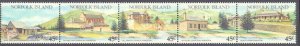 Norfolk Island #533, Complete Set, Strip of 5, Folded, 1993, Never Hinged