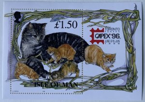 ISLE OF MAN 1996 CATS WITH CAPEX INSCRIPTION  SGMS712  MNH ..SEE SCAN
