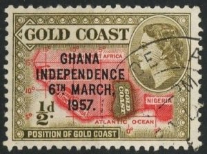 GHANA - #5 - USED -1957 - DAN005