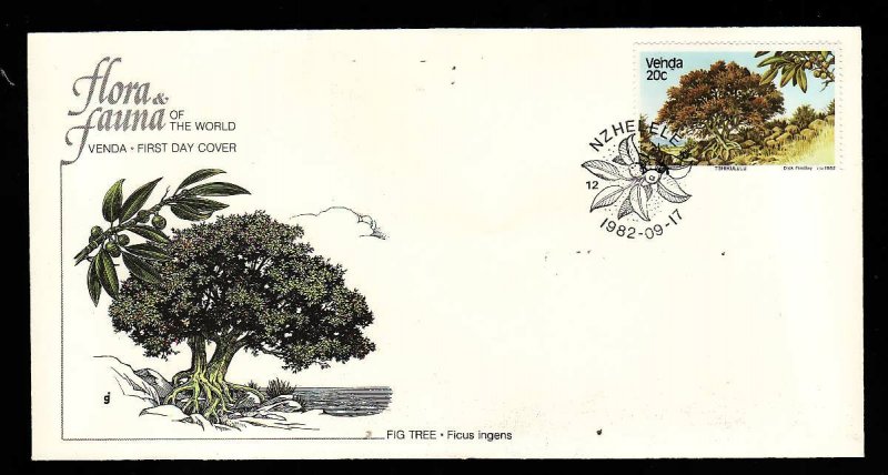 Flora & Fauna of the World #19b-stamp on FDC-Fig Trees- Venda-South Africa-singl