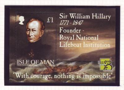 Isle of Man 1999 # 823  Hillary Lifeboats stamp S/sheet mint NH