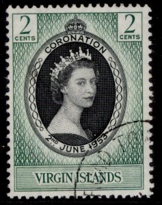BRITISH VIRGIN ISLANDS QEII SG148, 2c 1953 CORONATION, VERY FINE USED.