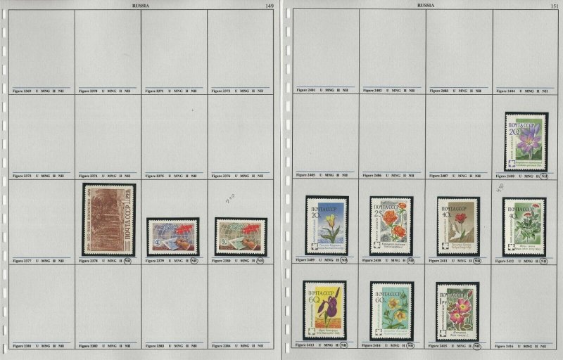Russia Stamp Collection on 40 Pages, Neatly Identified, #2239//4157, JFZ