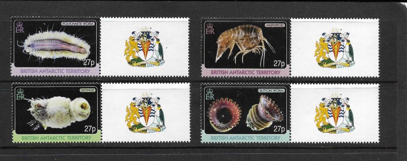 BRITISH ANTARCTIC TERRITORY #418-21  MARINE LIFE   MNH