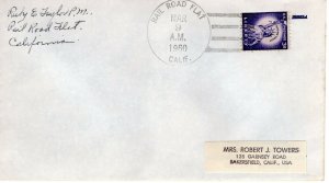 CALIFORNIA TOWN CANCEL,  RAIL ROAD FLAT, CA  1960  FDC11463