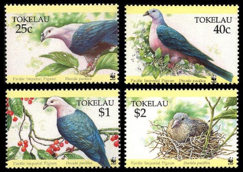 Tokelau Birds WWF Pacific Imperial Pigeon 4v 1995 MNH SC#204-207