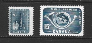 CANADA - 1957 UPU CONGRESS SCOTT 371 TO 372 - MNH