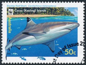 Cocos (Keeling) Islands 2005 50c Reef Sharks Blacktip Reef Shark SG406 Fine Used