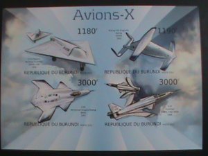 ​BURUNDI STAMP 2012 SC#1260 AMERICAN X  AIR PLANES IMPERF -MNH S/S SHEET VF