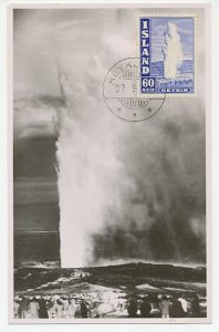 Maximum card Island 1950 The great Geysir