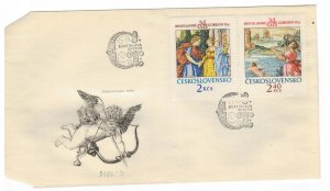 Czechoslovakia 1974 FDC Stamps Scott 1950-1951 Art Tapestry Bratislava Mythology