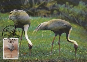 Korea, South 1988 Maxicard Sc #1508a 80w White-naped crane WWF