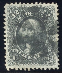 United States 1868 12c Washington E Grill Sc# 90 Used XF with Crowe Certificate⚡