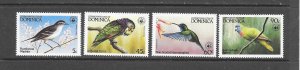 BIRDS - DOMINICA #827-30 WWF MHR