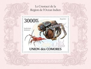 COMOROS - 2010 - Crustaceans Indian Ocean  - Perf Souv Sheet - Mint Never Hinged