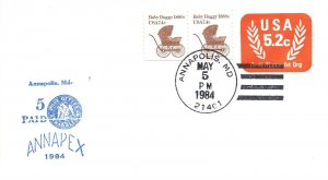 US EVENT CACHET COVER POSTAGE PAID 5 ANNAPEX 1984 AT AANAPOLIS MARYLAND 1984