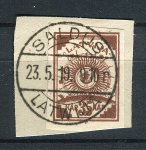 LATVIA; 1919 fine early Saldus POSTMARK PIECE