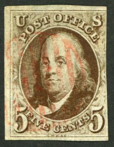U.S. #1 USED RED CANCEL