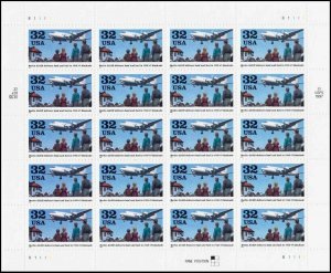 Berlin Airlift Sheet of Twenty 32 Cent Postage Stamps Scott 3211