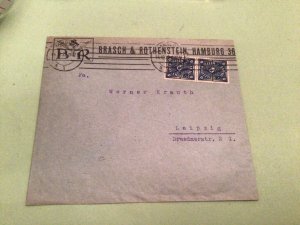 Brasch & Rothenstein Hamburg to Leipzig 1922  stamps cover  50465