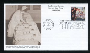 US 3186l Celebrate Century 1940s, Baby Boom UA Mystic cachet FDC