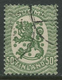 Finland - Scott 98 - Arms of Republic -1917- Used - Single 50p Stamp