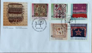 CANADA FDC 1993 TEXTILES SG15341538 STAMPS ARE CAT £8