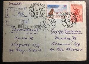 1940s Tallinn Estonia Russia URSS Cover To Prague Czechoslovakia