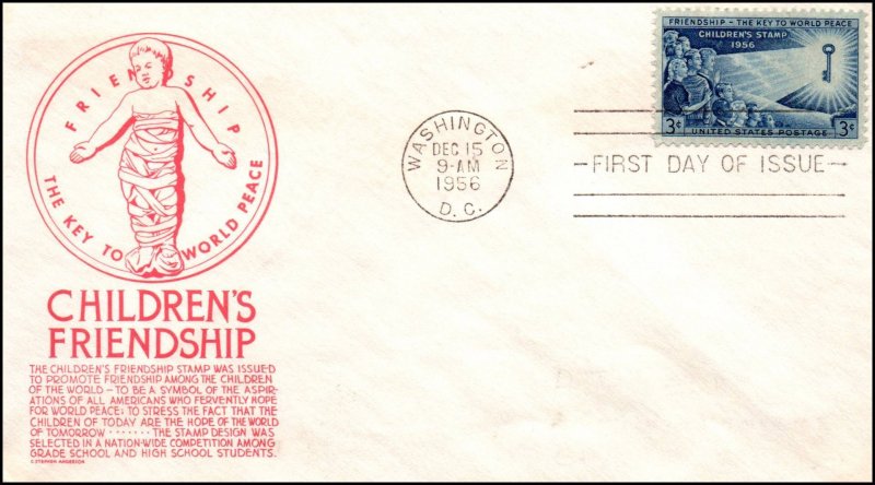 US 1085 Friendship C Anderson Red Label FDC