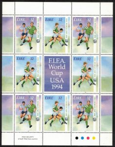 IRELAND 1994 World Cup Soccer Sheet; Scott 928a, SG 910a; MNH