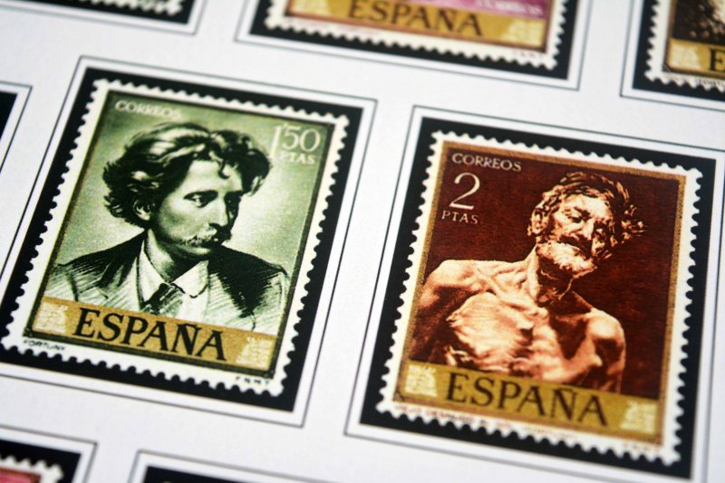 COLOR PRINTED SPAIN 1944-1975 STAMP ALBUM PAGES (100 illustrated pages)