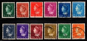 Netherlands #216-25B ~ Short Set 12 of 14 ~ Used, MX  (1940-47)