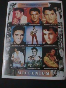 CHAD- 65TH ANNIVERSARY-ROCK & ROLL MOVIE STAR-ELVIS PRESLEY-IMPERF MNH SHEET