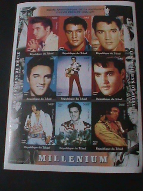 CHAD- 65TH ANNIVERSARY-ROCK & ROLL MOVIE STAR-ELVIS PRESLEY-IMPERF MNH SHEET