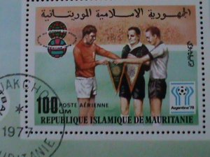 ​MAURITANIA-1978-- WORLD CUP SOCCER-ARGENTINA'78-CTO S/S VF-FANCY CANCEL