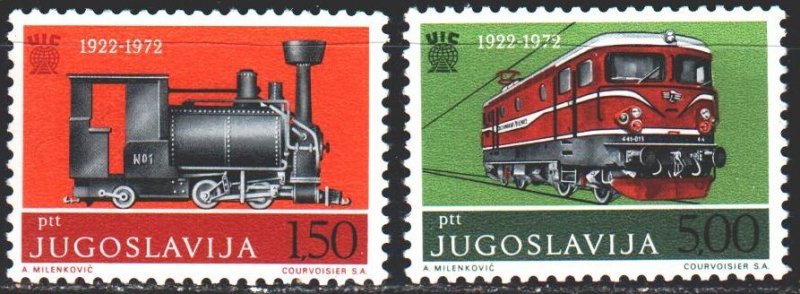 Yugoslavia. 1972. 1469-70. The trains. MVLH.