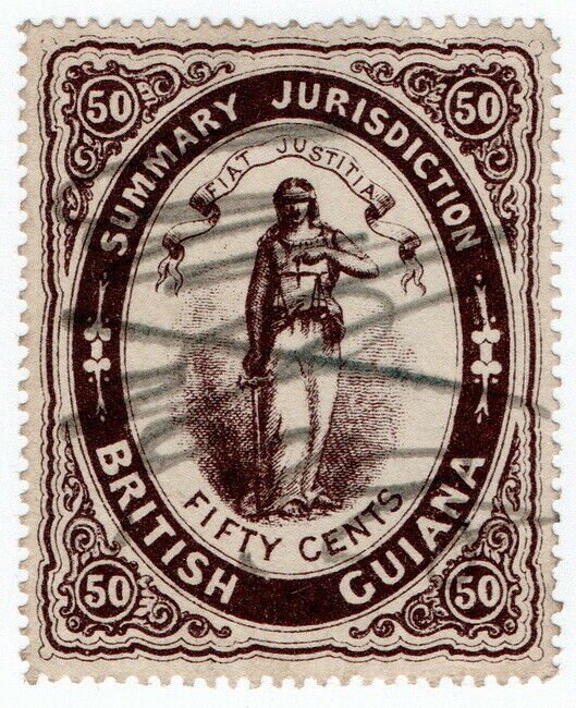 (I.B) British Guiana Revenue : Summary Jurisdiction 50c (1883)