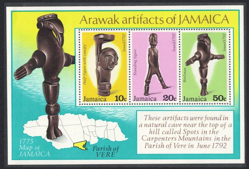 Jamaica Arawak Artefacts 1st series MS SG#MS451 SC#441a