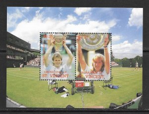 St. Vincent Grenadines 622 MNH Tennis s/s X 13 vf. 2022 CV $ 26.00