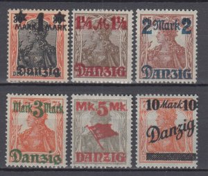 1920 Danzig German Occupation  Full Set Michel 26/31  MH