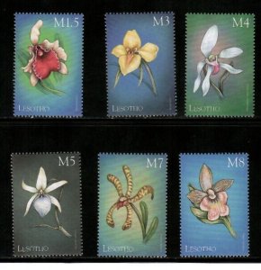 Lesotho 1999 - Orchids Flowers - Set of 6 Stamps - Scott #1187-92 - MNH