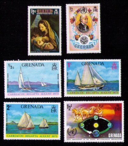 GRENADA ISLANDS,Sc 499-501 1973 MLH SET OF (6 ea) SIX With (Others) VERY FINE