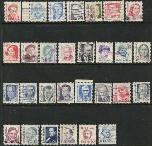 2168-97 1c to $5 Great Americans  Used Set of 29  SCV - $34